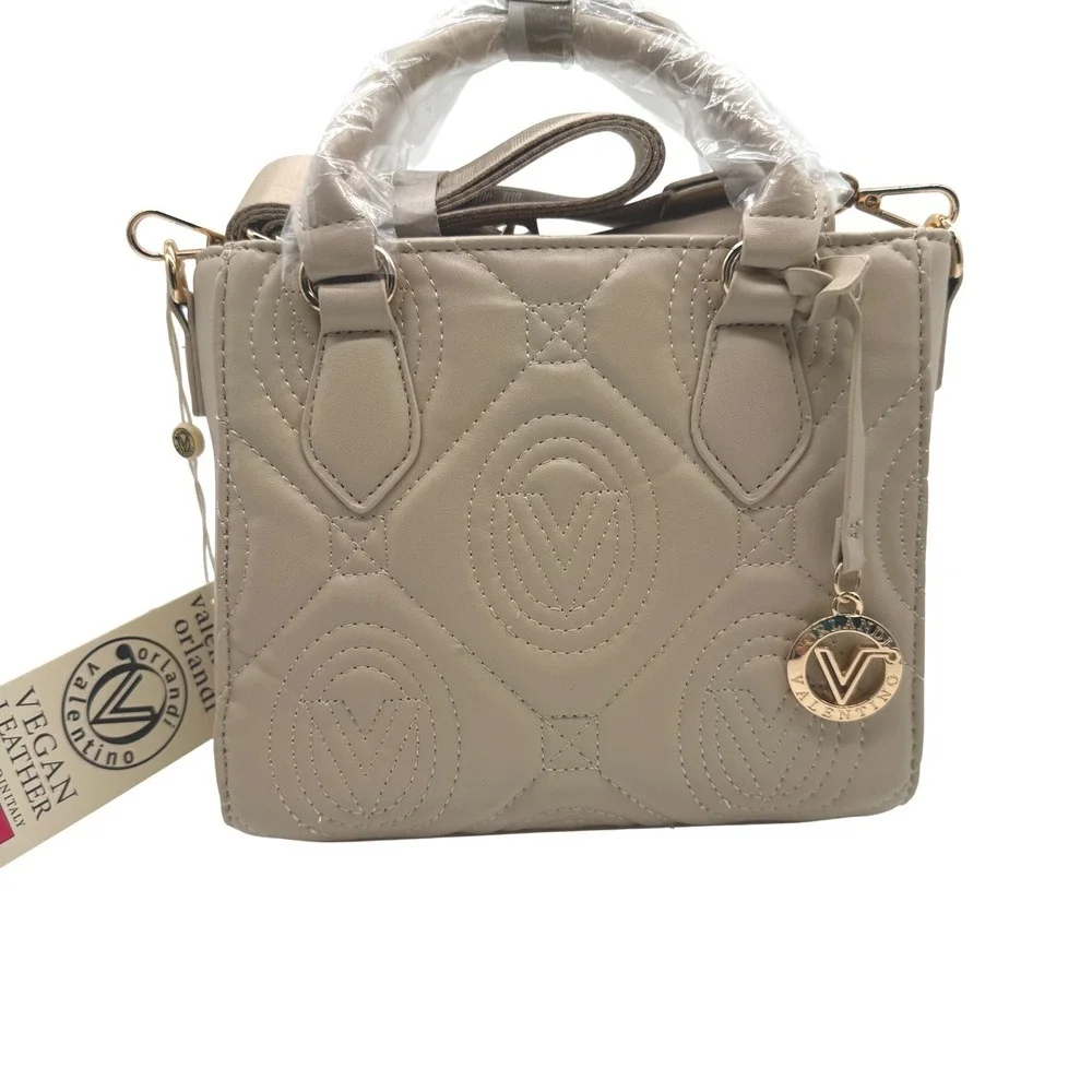 Valentino Orlandi  handbag Vegan‎ Leather Light Taupe Crossbody retail $259